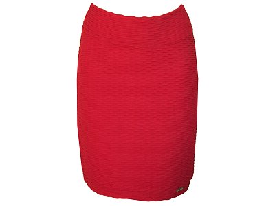 Červená sukně s plastickým vzorem - vel.38