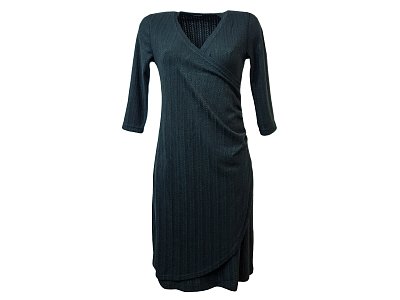 Černé překřížené šaty s 3/4 rukávem - vel.38