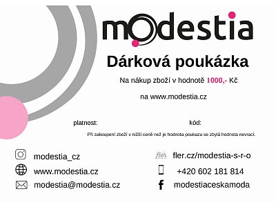 Elektronický dárkový poukaz v hodnotě 1000 Kč