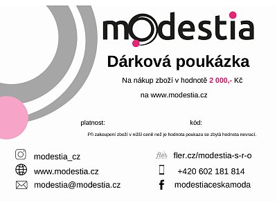 Elektronický dárkový poukaz v hodnotě 2000 Kč