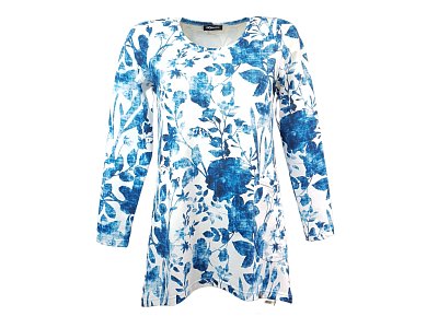 Modro bílá tunika ze slabé teplákoviny - vel.38