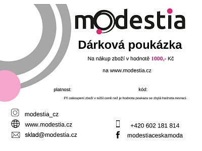 Elektronický dárkový poukaz v hodnotě 1000 Kč