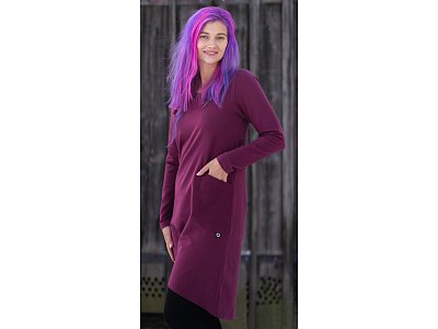 Vínové šaty z teplákoviny - vel.38