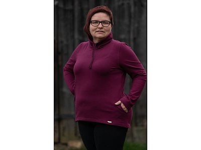Mikina s chomoutem v amarantové barvě - vel.38