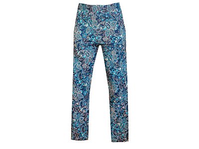 Modré legíny s kašmírovým potiskem - vel.38