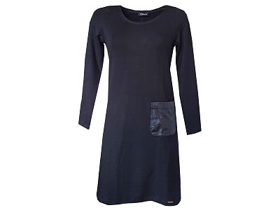 Černé šaty s kůží do A - vel.40