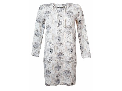 Dlouhá mikina v bílé barvě s tiskem - vel.38