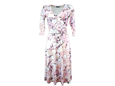 Bílo růžové šaty s kolovou sukní - vel.38