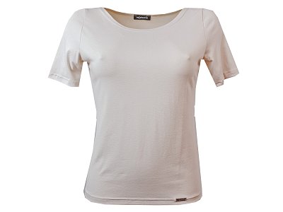 Halenka s krátkým rukávem v barvě bílé kávy - vel.38