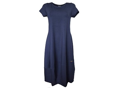 Elegantní tmavě modré dámské šaty - vel.38