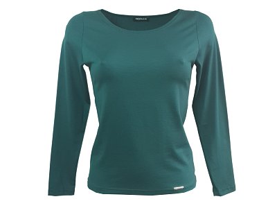 Lahvově zelené triko s dlouhým rukávem - vel.38