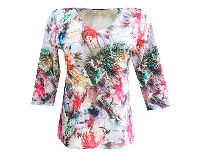 Barevná halenka s 3/4 rukávem - vel.40