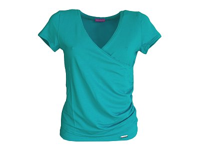 Tyrkysově-modrá překřížená halenka - vel.38