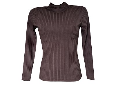 Dámský žebrovaný top s dlouhým rukávem - vel.38