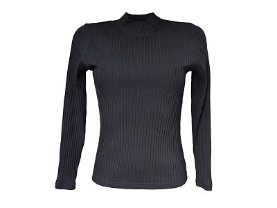 Dámský žebrovaný top s dlouhým rukávem - vel.38
