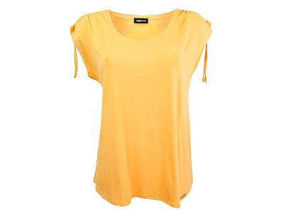 Žluté volné triko se spadlým rukávem - vel.40