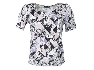 Bílé triko s geometrickým tiskem - vel.40