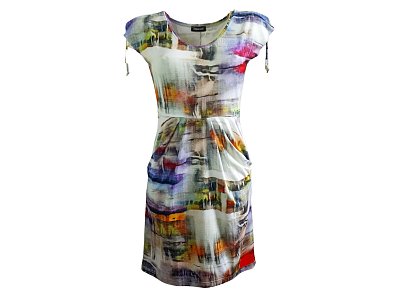 Barevné kapsové šaty - vel.38