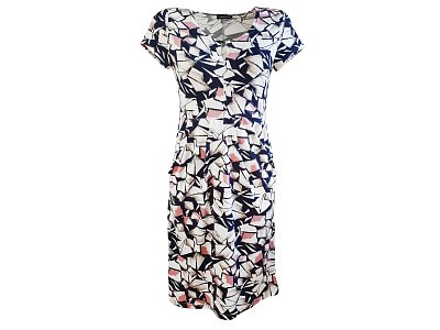 Jarní růžovo modré šaty - vel.38