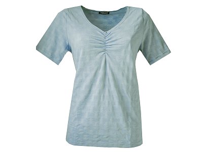 Šedo modré triko s výstřihem do V - vel.44