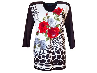 Nadměrná halenka s květy - vel.48