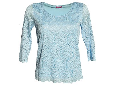 Celo krajková světle modrá halenka - vel.38