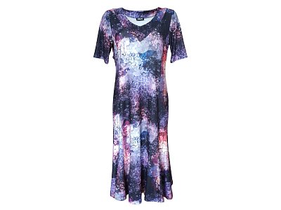 Barevné šaty s krátkým rukávem - vel.42