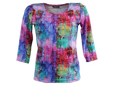 Barevné triko s 3/4 rukávem - vel.38