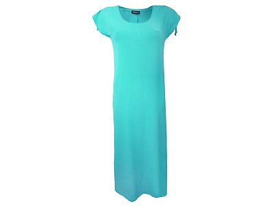 Dlouhé šaty s kapsami v tyrkysové  barvě - vel.38