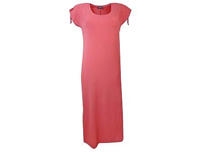 Dlouhé šaty s kapsami v cihlové barvě - vel.38