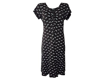 Černé dámské šaty s krákým rukávem - vel.44