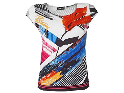 Barevná halenka s krátkým rukávkem - vel.38