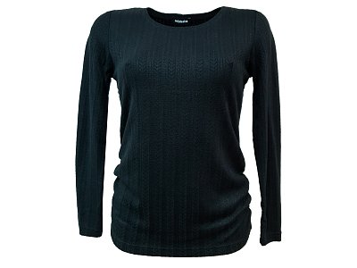 Černý svetřík s gumičkami na bocích - vel.38