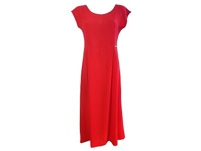 Letní červené šaty bez rukávů - vel.42