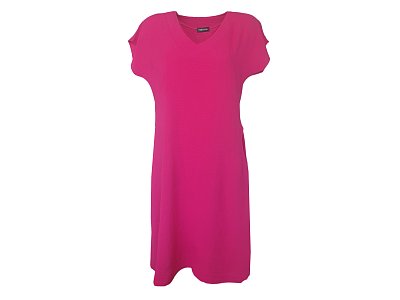 Sytě růžové šaty s kimonovými rukávy - vel.38