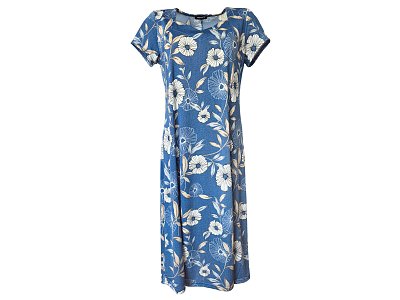 Modré letní šaty v princesovém střihu - vel.44