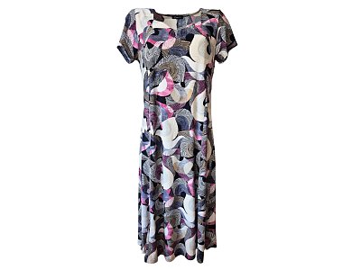 Bílo růžové elegantní šaty - vel.44