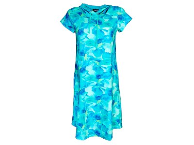 Volnočasové šaty s kapucí a klokaní kapsou - vel.38