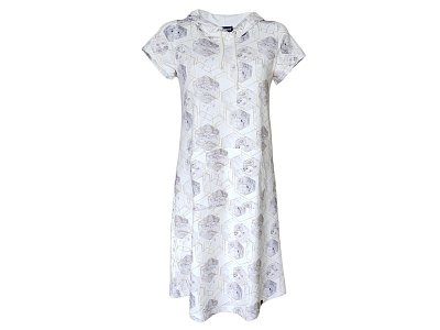 Bílé volnočasové šaty s kapucí - vel.38