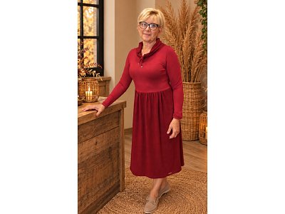 Dámské vínové šaty - vel.38