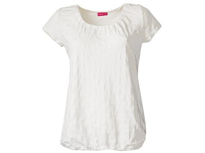 Volná smetanová halenka s plastickým vzorem - vel.36