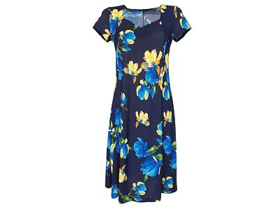 Modré elegantní delší šaty - vel.40