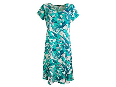 Letní zelené šaty s bílým tiskem - vel.44
