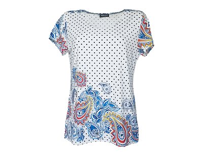 Bílé tričko s barevným tiskem - vel.38