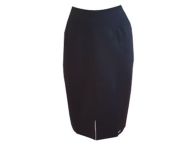 Černá úpletová sukně s rozparkem - vel.38