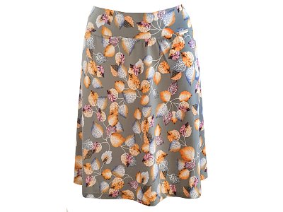 Krátká sukně s tiskem žlutých lístků - vel.38