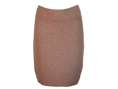Hnědá sukně s plastickým vzorem - vel.44