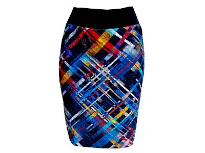 Jarní sukně s barevným tiskem - vel.38