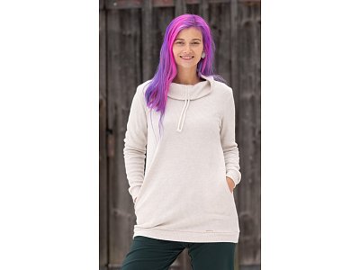 Úpletová tunika v barvě bílé kávy - vel.38