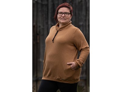 Teplejší tunika v pískové barvě - vel.42